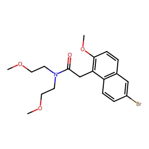 2-(6-bromo-2-methoxynaphthalen-1-yl)-N,N-bis(2-methoxyethyl)acetamide structure