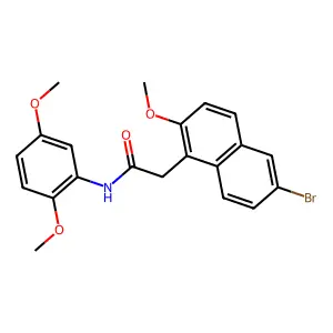 2-(6-bromo-2-methoxy-1-naphthyl)-N-(2,5-dimethoxyphenyl)acetamide structure