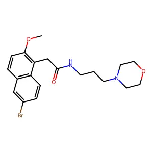 2-(6-bromo-2-methoxy-1-naphthyl)-N-[3-(4-morpholinyl)propyl]acetamide structure