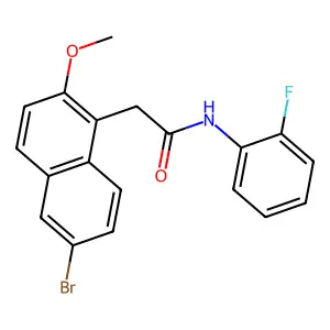 2-(6-bromo-2-methoxynaphthalen-1-yl)-N-(2-fluorophenyl)acetamide structure