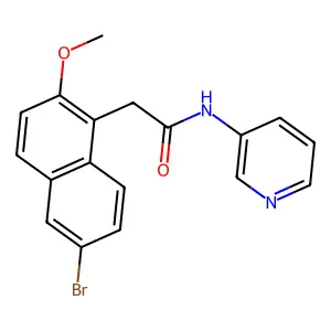 2-(6-bromo-2-methoxynaphthalen-1-yl)-N-pyridin-3-ylacetamide structure