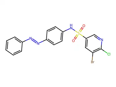 3-Pyridinesulfonamide, 5-bromo-6-chloro-N-[4-(2-phenyldiazenyl)phenyl]- structure