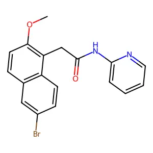 2-(6-bromo-2-methoxy-1-naphthyl)-N-(2-pyridinyl)acetamide structure