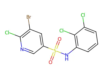 3-Pyridinesulfonamide, 5-bromo-6-chloro-N-(2,3-dichlorophenyl)- structure