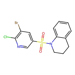 1-(5-bromo-6-chloropyridin-3-yl)sulfonyl-3,4-dihydro-2H-quinoline structure