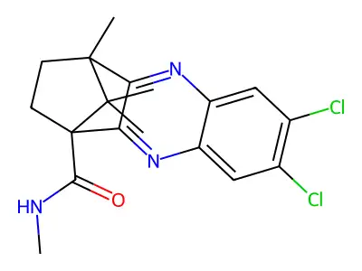 7,8-dichloro-N,4,11,11-tetramethyl-1,2,3,4-tetrahydro-1,4-methanophenazine-1-carboxamide structure