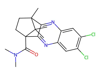 7,8-dichloro-N,N,4,11,11-pentamethyl-1,2,3,4-tetrahydro-1,4-methanophenazine-1-carboxamide structure