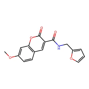 N-(furan-2-ylmethyl)-7-methoxy-2-oxochromene-3-carboxamide structure