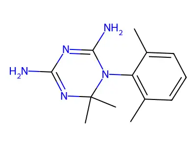 1,3,5-Triazine-2,4-diamine, 1-(2,6-dimethylphenyl)-1,6-dihydro-6,6-dimethyl- structure