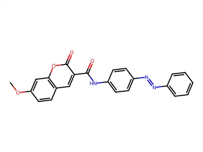 2H-1-Benzopyran-3-carboxamide, 7-methoxy-2-oxo-N-[4-(2-phenyldiazenyl)phenyl]- structure