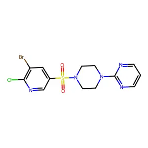 2-[4-(5-Bromo-6-chloropyridin-3-yl)sulfonylpiperazin-1-yl]pyrimidine structure