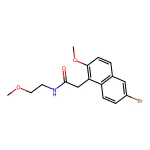 2-(6-bromo-2-methoxynaphthalen-1-yl)-N-(2-methoxyethyl)acetamide structure