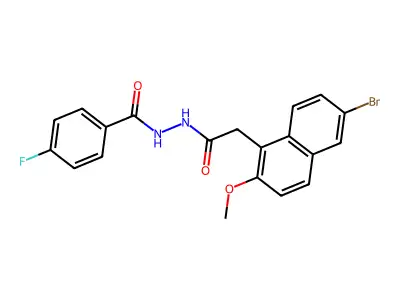 N'-[(6-bromo-2-methoxynaphthalen-1-yl)acetyl]-4-fluorobenzohydrazide structure