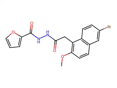 N'-[2-(6-bromo-2-methoxynaphthalen-1-yl)acetyl]furan-2-carbohydrazide structure