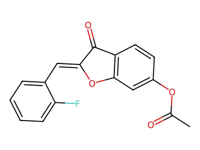 (Z)-2-(2-fluorobenzylidene)-3-oxo-2,3-dihydrobenzofuran-6-yl acetate structure