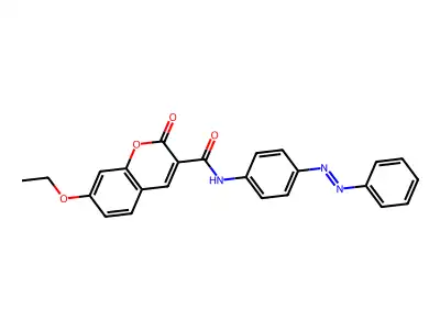 2H-1-Benzopyran-3-carboxamide, 7-ethoxy-2-oxo-N-[4-(2-phenyldiazenyl)phenyl]- structure