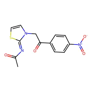 Acetamide, N-[3-[2-(4-nitrophenyl)-2-oxoethyl]-2(3H)-thiazolylidene]- structure