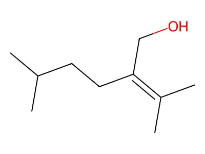 4-Hexen-1-ol, 5-methyl-2-(1-methylethylidene)-, dihydro deriv. structure