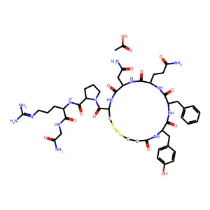 Vasopressin, 1-(3-mercaptopropanoic acid)-8-D-arginine-,monoacetate (salt) structure