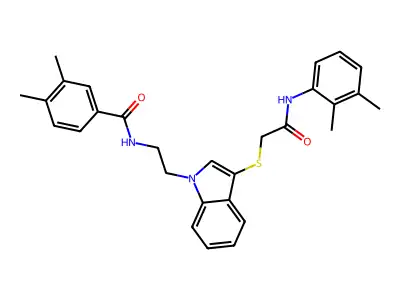 N-[2-(3-{[2-(2,3-Dimethylanilino)-2-oxoethyl]sulfanyl}-1H-indol-1-yl)ethyl]-3,4-dimethylbenzamide structure