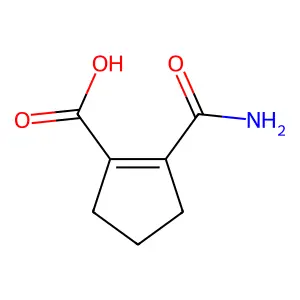 2-氨基甲酰基环戊烯-1-甲酸 structure