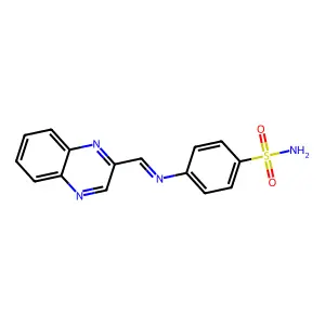 4-(Quinoxalin-2-ylmethylideneamino)benzenesulfonamide structure