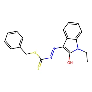 benzyl N-(1-ethyl-2-hydroxyindol-3-yl)iminocarbamodithioate structure
