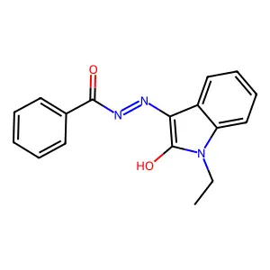 N'-[(3Z)-1-ethyl-2-oxo-1,2-dihydro-3H-indol-3-ylidene]benzohydrazide structure