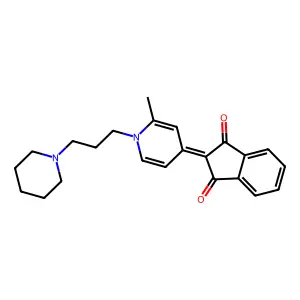 2-[2-Methyl-1-(3-piperidin-1-ylpropyl)pyridin-4-ylidene]indene-1,3-dione structure
