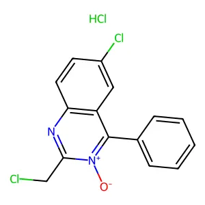 6-Chloro-2-chloromethyl-4-phenylquinazoline 3-oxide hydrochloride structure