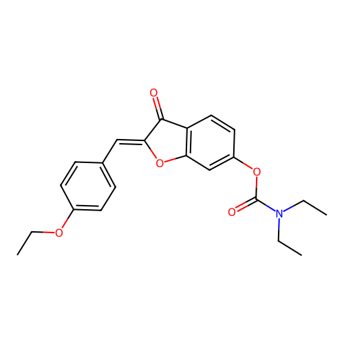 (Z)-2-(4-ethoxybenzylidene)-3-oxo-2,3-dihydrobenzofuran-6-yl diethylcarbamate structure