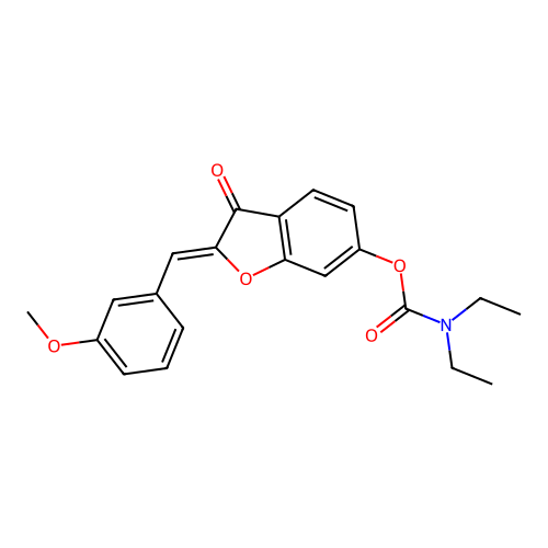 (Z)-2-(3-methoxybenzylidene)-3-oxo-2,3-dihydrobenzofuran-6-yl diethylcarbamate structure