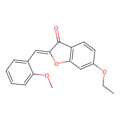 (2Z)-6-ethoxy-2-[(2-methoxyphenyl)methylidene]-2,3-dihydro-1-benzofuran-3-one structure