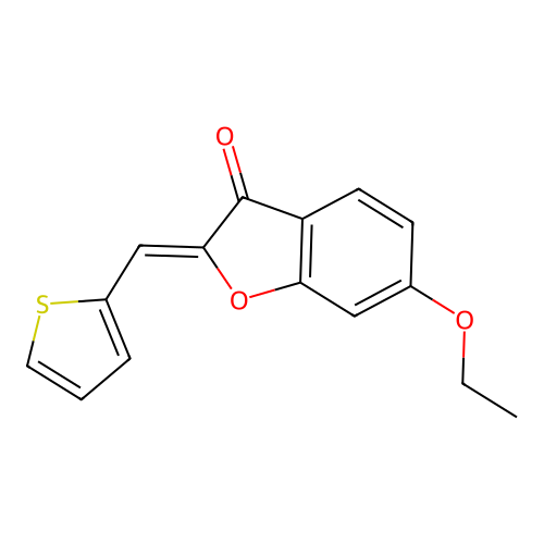 (Z)-6-ethoxy-2-(thiophen-2-ylmethylene)benzofuran-3(2H)-one structure