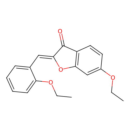 (Z)-6-ethoxy-2-(2-ethoxybenzylidene)benzofuran-3(2H)-one structure
