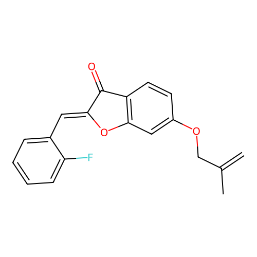 (Z)-2-(2-fluorobenzylidene)-6-((2-methylallyl)oxy)benzofuran-3(2H)-one structure