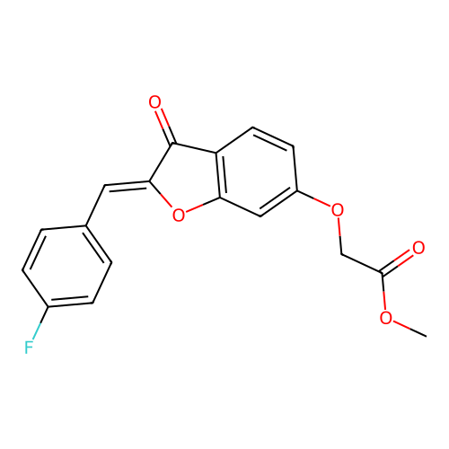(Z)-methyl 2-((2-(4-fluorobenzylidene)-3-oxo-2,3-dihydrobenzofuran-6-yl)oxy)acetate structure