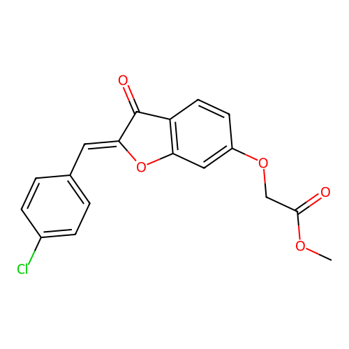 (Z)-methyl 2-((2-(4-chlorobenzylidene)-3-oxo-2,3-dihydrobenzofuran-6-yl)oxy)acetate structure