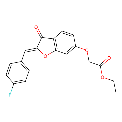 (Z)-ethyl 2-((2-(4-fluorobenzylidene)-3-oxo-2,3-dihydrobenzofuran-6-yl)oxy)acetate structure