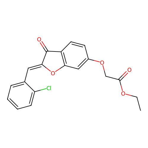 (Z)-ethyl 2-((2-(2-chlorobenzylidene)-3-oxo-2,3-dihydrobenzofuran-6-yl)oxy)acetate structure