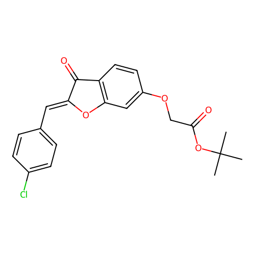 tert-butyl {[(2Z)-2-(4-chlorobenzylidene)-3-oxo-2,3-dihydro-1-benzofuran-6-yl]oxy}acetate structure