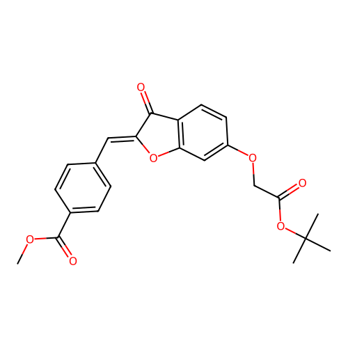 (Z)-methyl 4-((6-(2-(tert-butoxy)-2-oxoethoxy)-3-oxobenzofuran-2(3H)-ylidene)methyl)benzoate structure