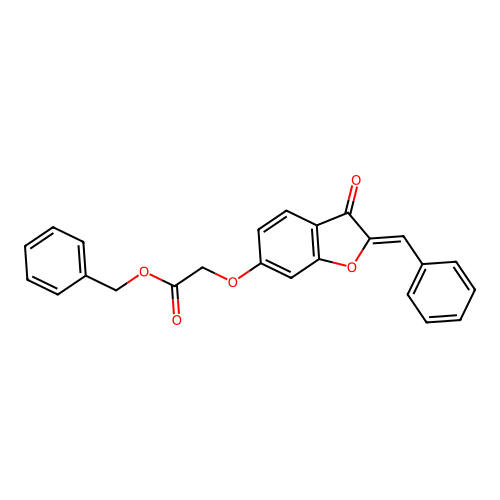 Phenylmethyl 2-[3-oxo-2-(phenylmethylene)benzo[3,4-b]furan-6-yloxy]acetate structure