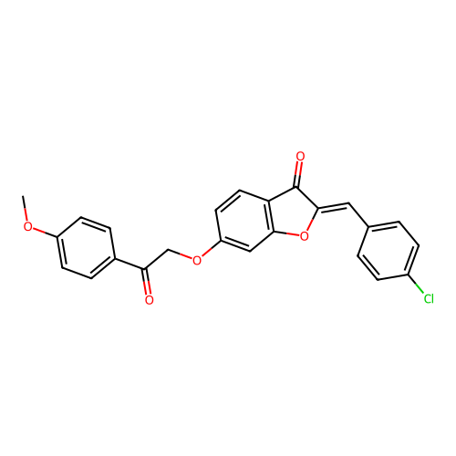 (2Z)-2-(4-chlorobenzylidene)-6-[2-(4-methoxyphenyl)-2-oxoethoxy]-1-benzofuran-3(2H)-one structure