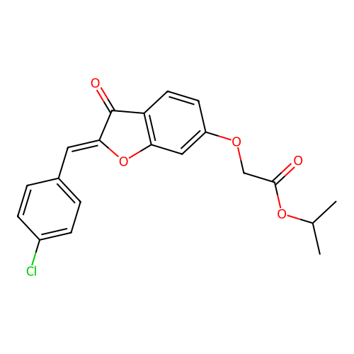 (Z)-isopropyl 2-((2-(4-chlorobenzylidene)-3-oxo-2,3-dihydrobenzofuran-6-yl)oxy)acetate structure