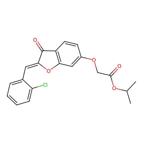 (Z)-isopropyl 2-((2-(2-chlorobenzylidene)-3-oxo-2,3-dihydrobenzofuran-6-yl)oxy)acetate structure