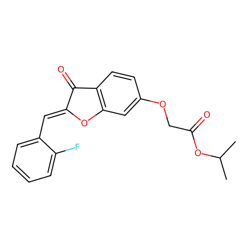 (Z)-isopropyl 2-((2-(2-fluorobenzylidene)-3-oxo-2,3-dihydrobenzofuran-6-yl)oxy)acetate structure
