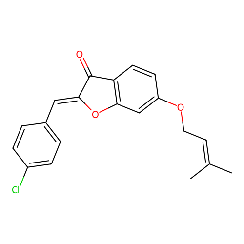 2-[(4-Chlorophenyl)methylene]-6-(3-methylbut-2-enyloxy)benzo[b]furan-3-one structure