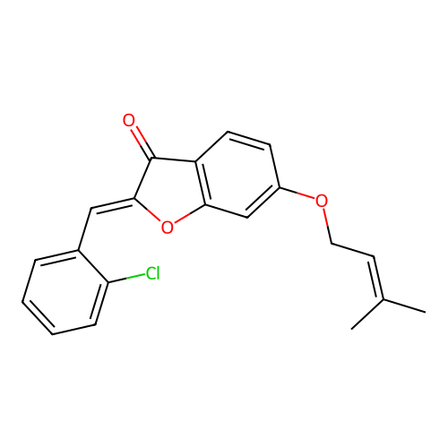 2-[(2-Chlorophenyl)methylene]-6-(3-methylbut-2-enyloxy)benzo[b]furan-3-one structure