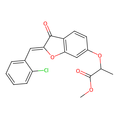 (Z)-methyl 2-((2-(2-chlorobenzylidene)-3-oxo-2,3-dihydrobenzofuran-6-yl)oxy)propanoate structure